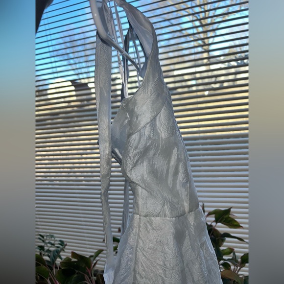 Lulus Bonni Floral Jacquard Halter Women’s Mini Dress -White/ XS - Picture 15 of 15